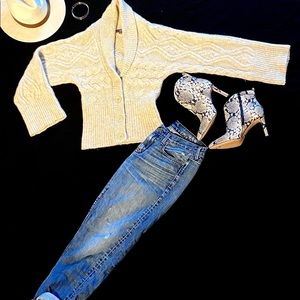 GAP shawl collar, cable knit cardigan